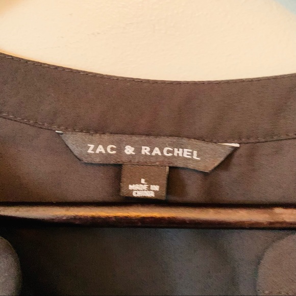 Zac & Rachel Black Button Down Silky Blouse - Picture 8 of 9